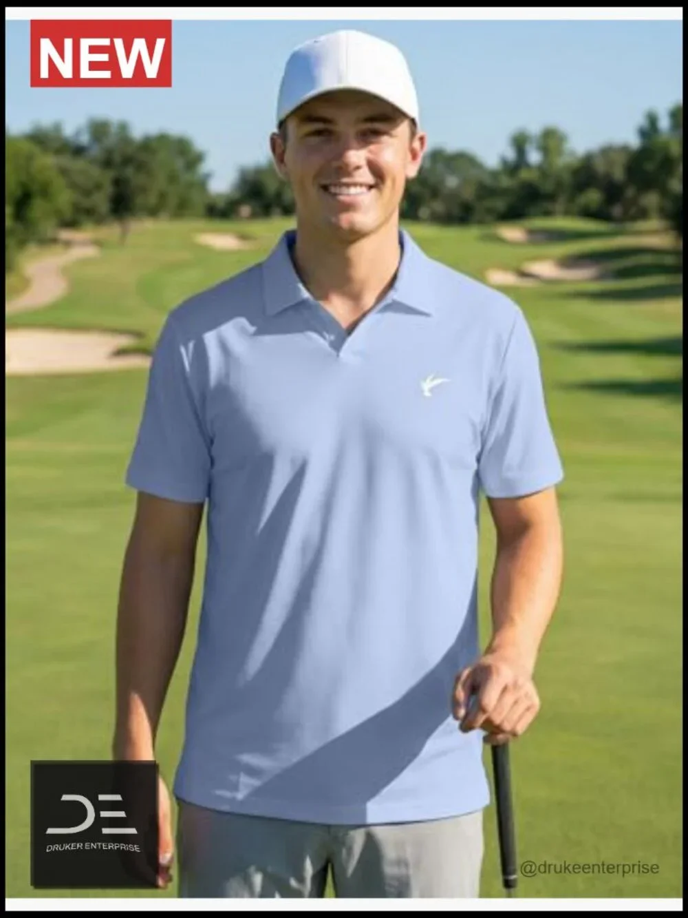 Men's Casual Polo Shirt Buttonless Short Sleeve Moisture Wicking Quick Dry - Picture 3 of 7